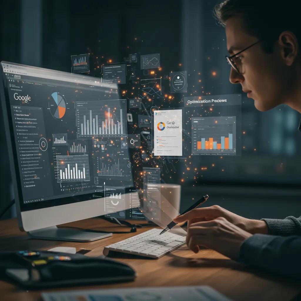 Optimierungsprozess für Google AI Overviews mit Datenanalyse und Suchergebnissen